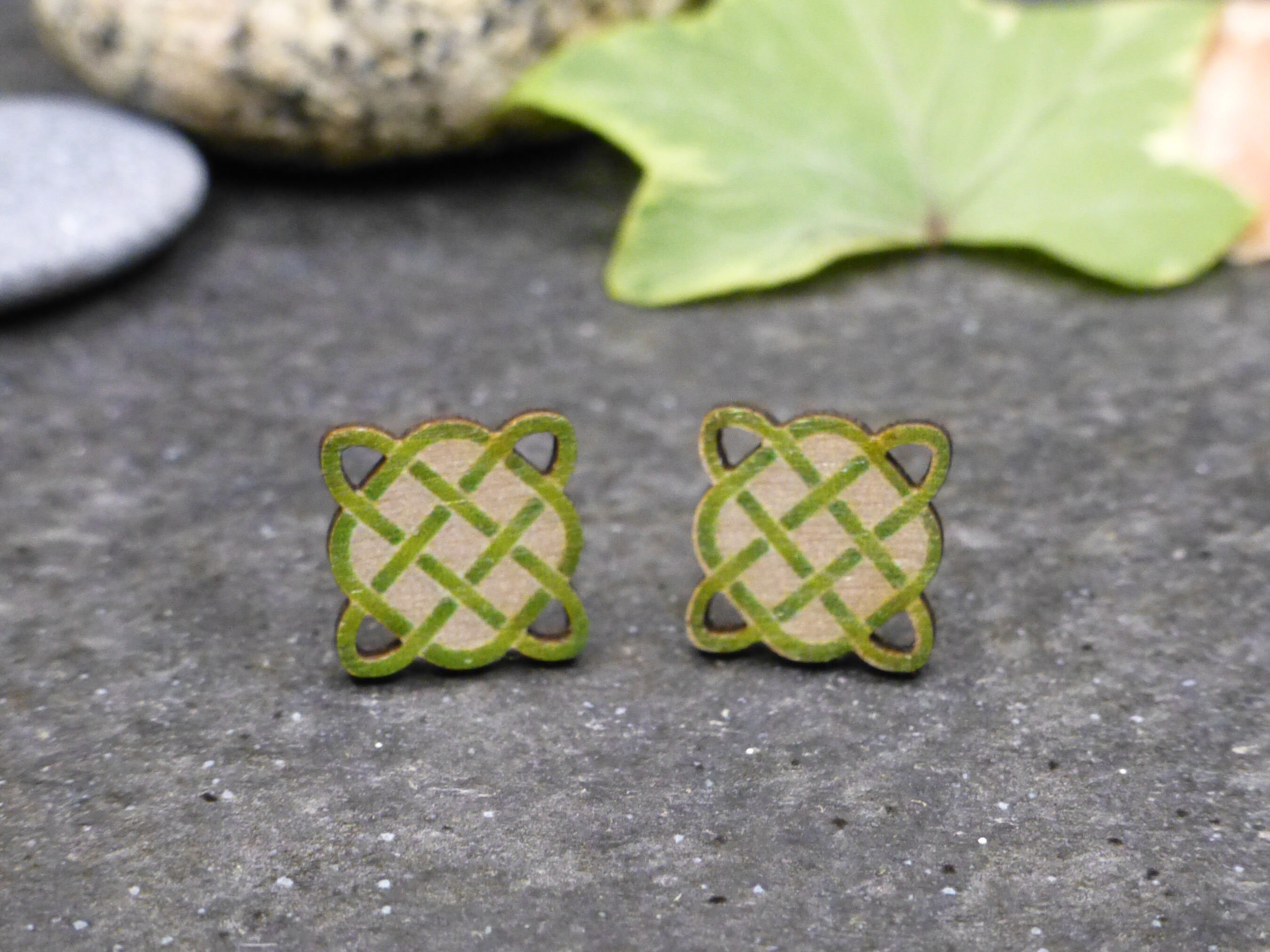 Celtic Knot Wooden Studs